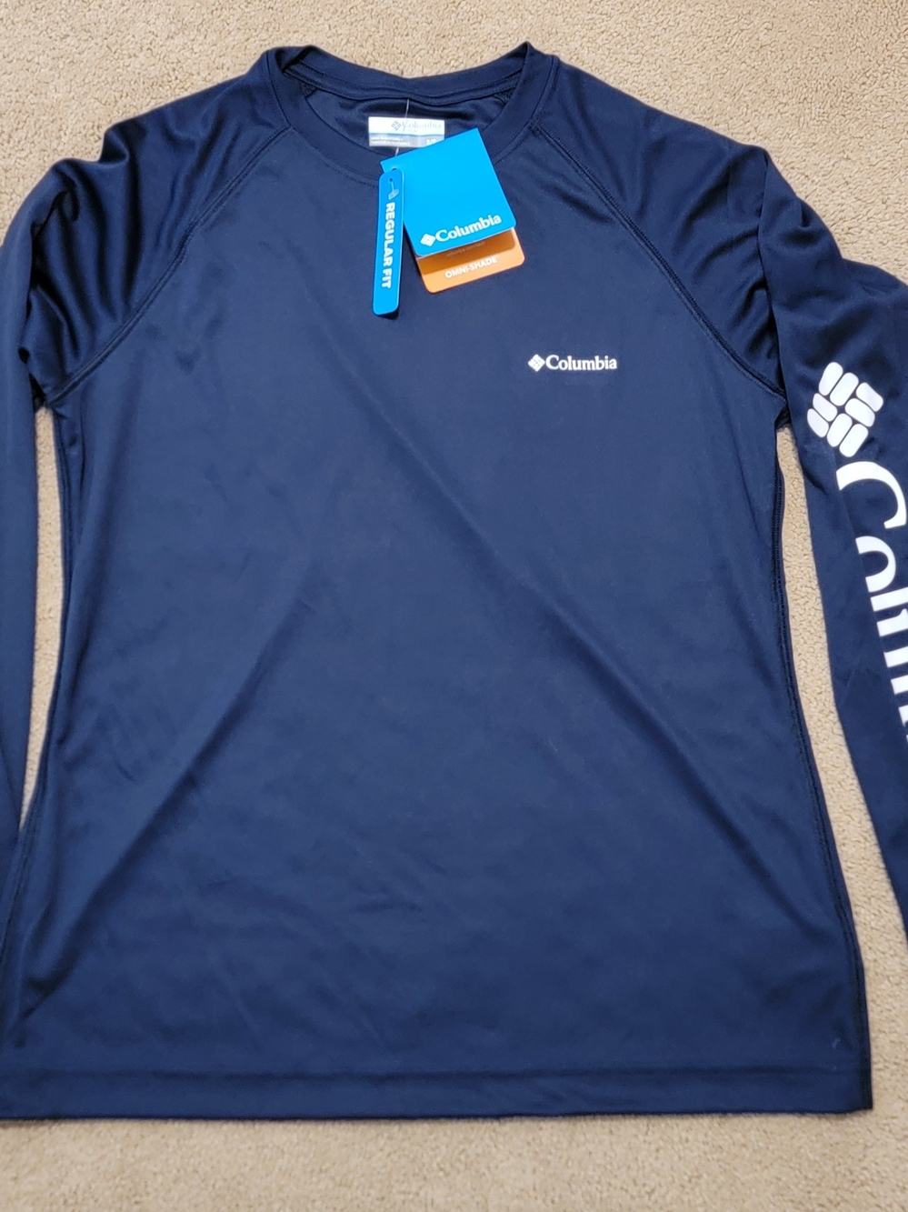 Columbia Women's Navy Blue Sun/Active/Swim Long-Sleeve Shirt - Small